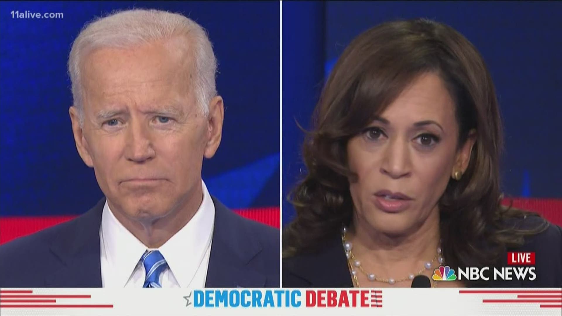 Former Vice President Joe Biden says Kamala Harris mispresented his position on school busing decades ago, but he doesn't think she did it intentionally.