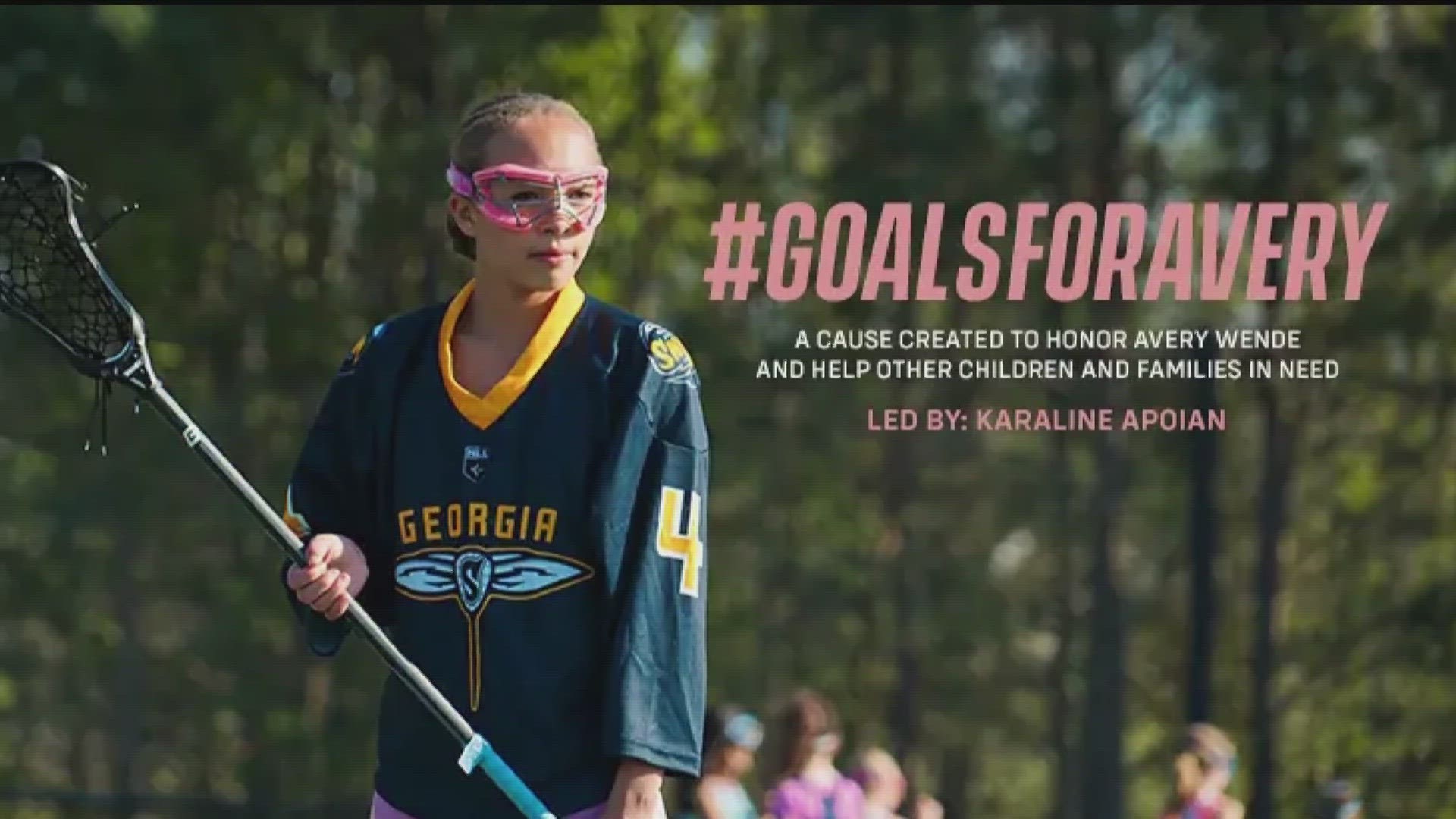 A fan of Georgia Swarm and a lacrosse player herself, the 11-year-old is promising a donation to a children's hospital for every goal. She wants others to join.