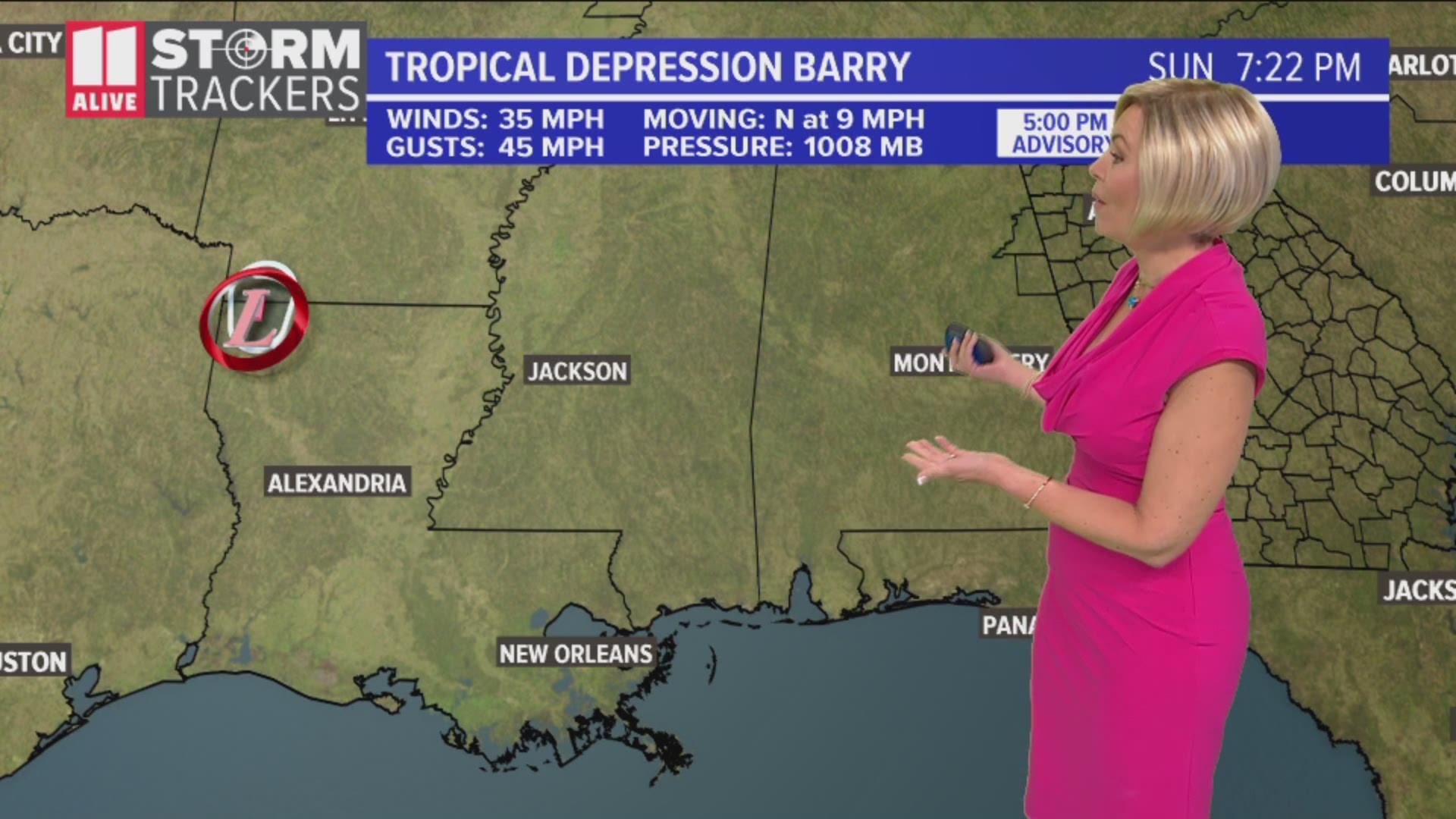 Barry is moving inland as a tropical depression. What to expect from it heading into the work week.