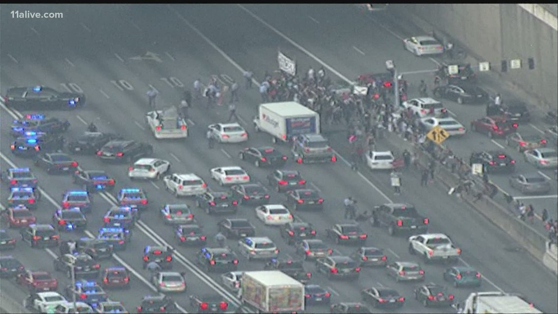 Protesters in Atlanta block interstate traffic