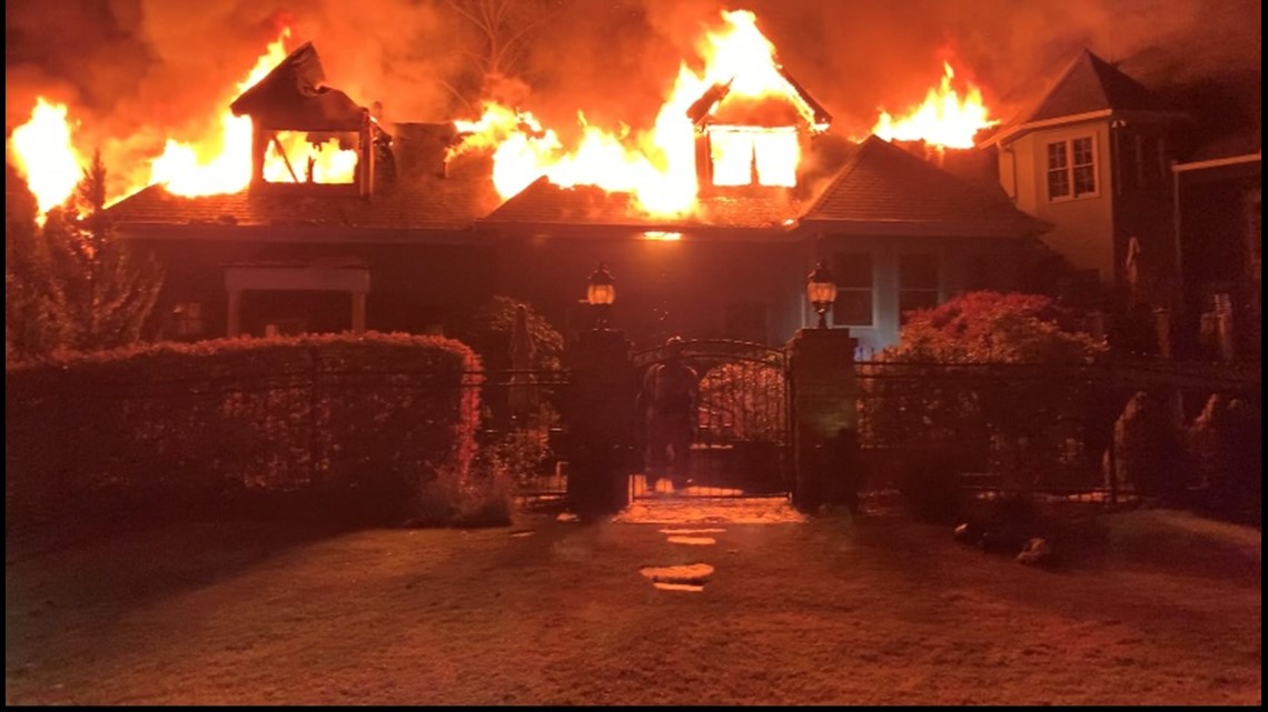 Fire damages large multi story home near Cobb County country club