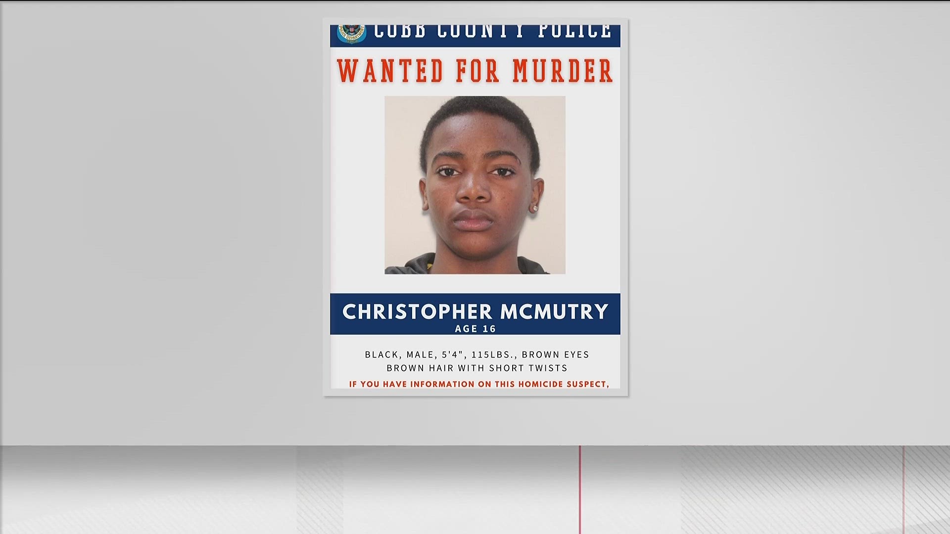 Authorities are searching for 16-year-old Christopher Mcmutry.