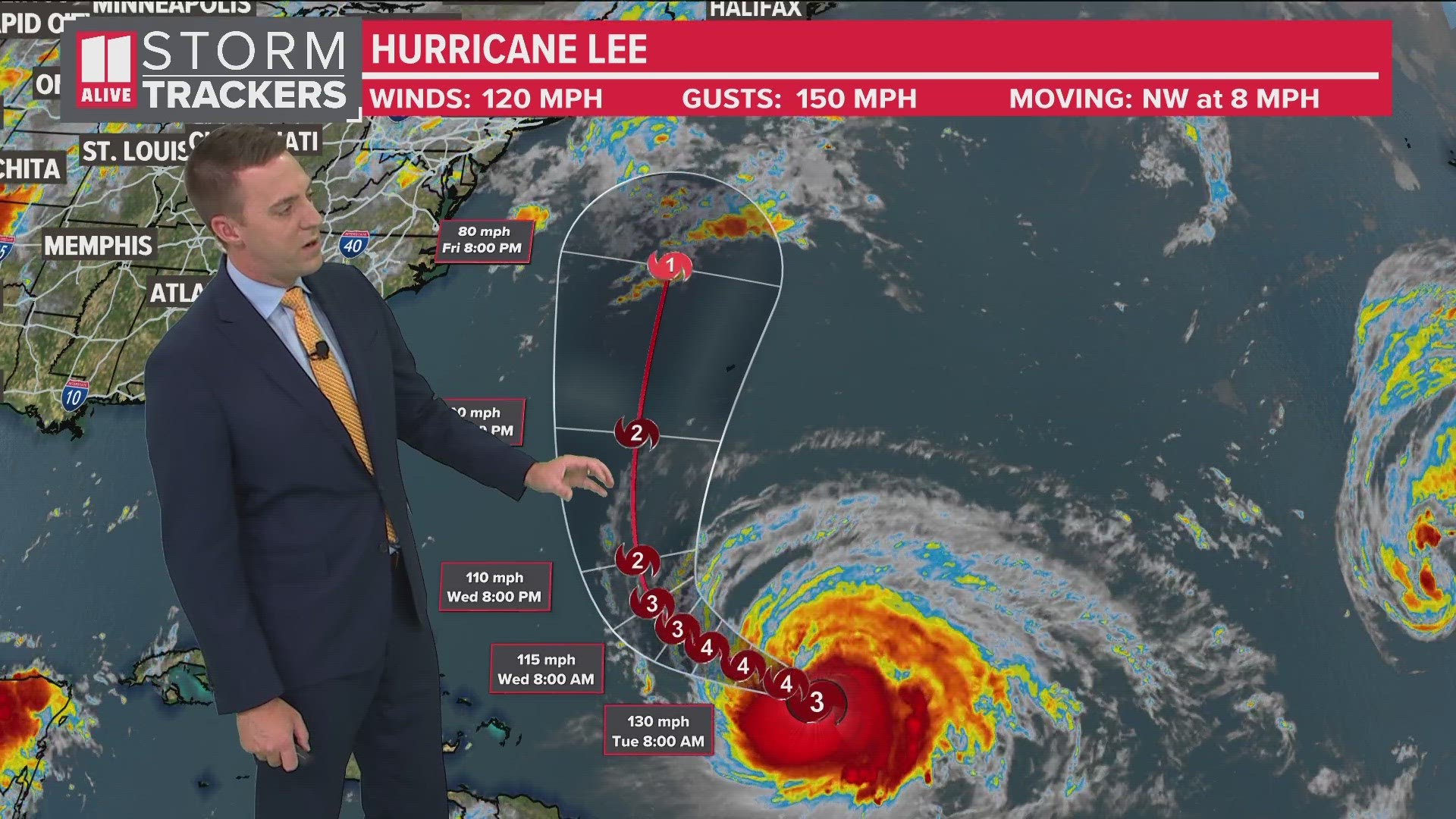 Hurricane Lee is currently a category 3 storm but could potentially have an impact on the northern eastern seaboard.