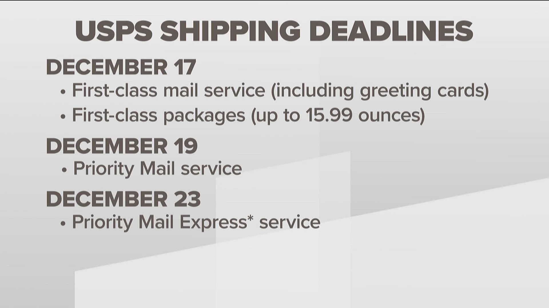 The dates have been announced to help people work out their shipping plans.