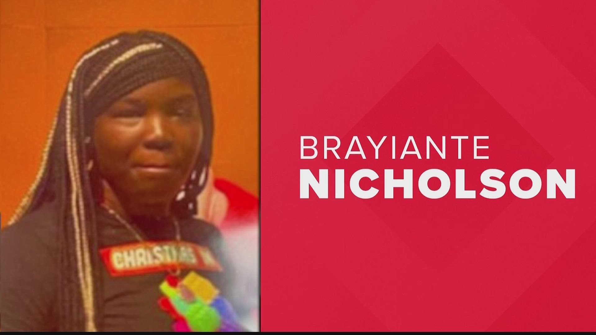 Brayiante Nicholson has been reported missing after never returning home from her shift at an Atlanta Chick-fil-A, the Clayton County Police Department said.