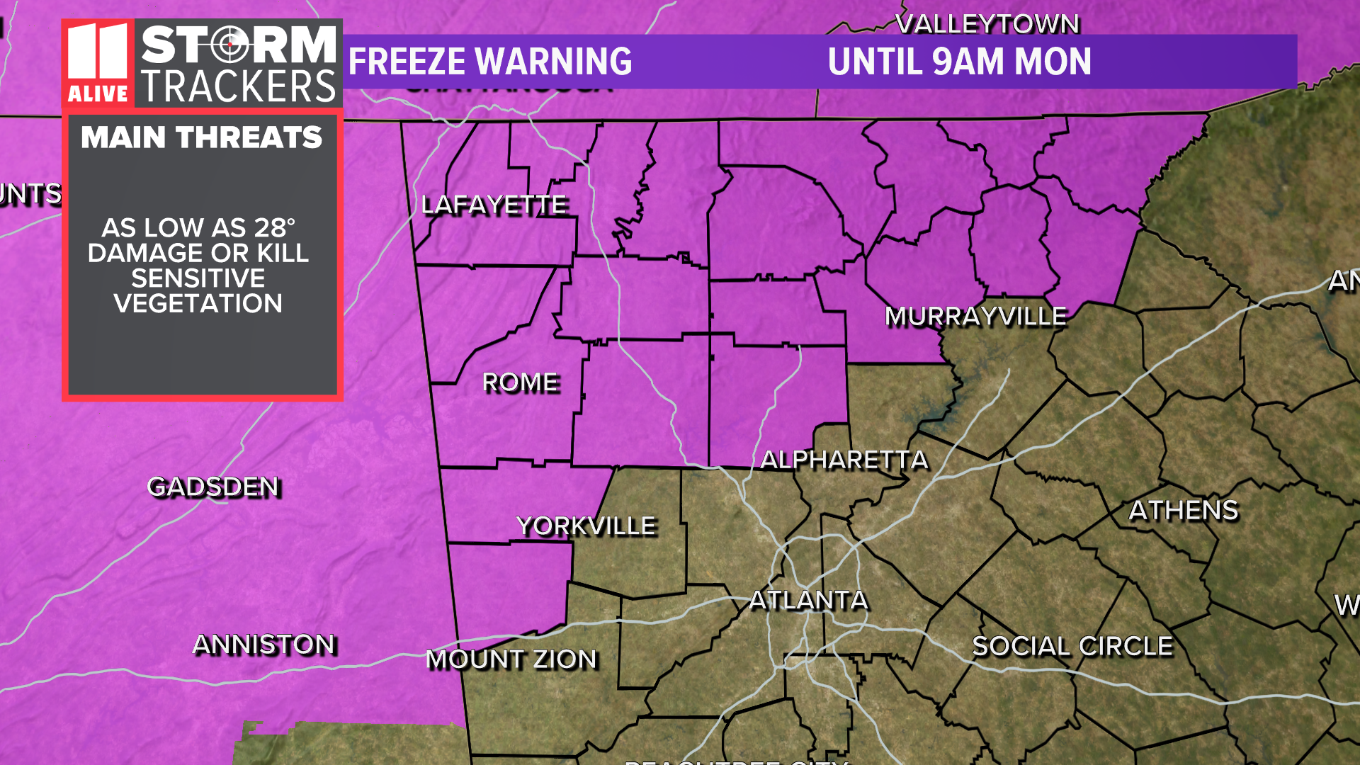 Freeze warning in Georgia | 11alive.com
