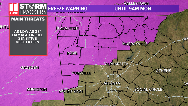 Freeze Warning In Georgia | 11alive.com