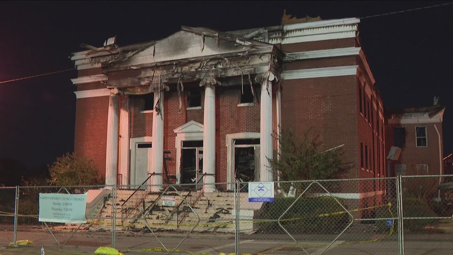 A fire damaged First Pentecostal Church in downtown Buford on Thanksgiving night. But in the aftermath, the church community came together for support.