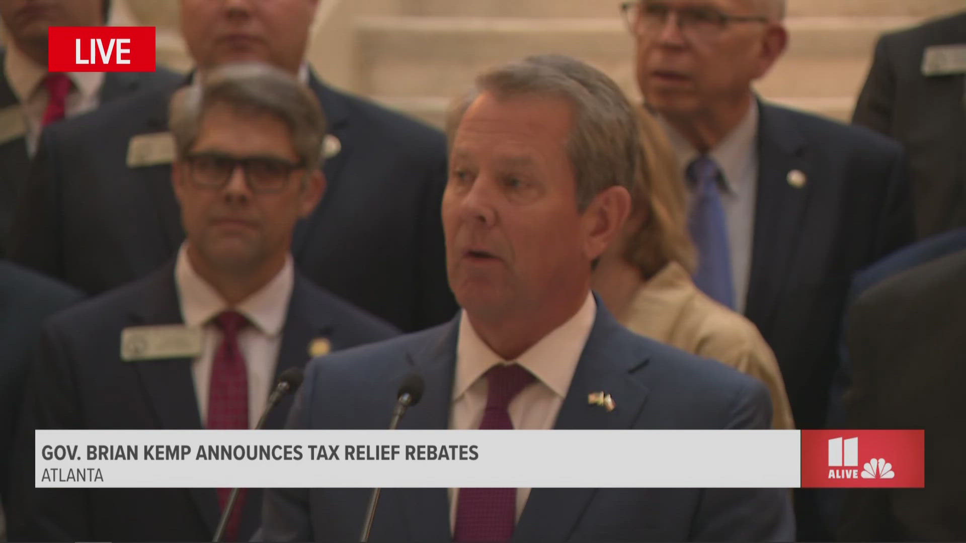 Kemp and other legislative members held a news conference at the Georgia State Capitol Building.