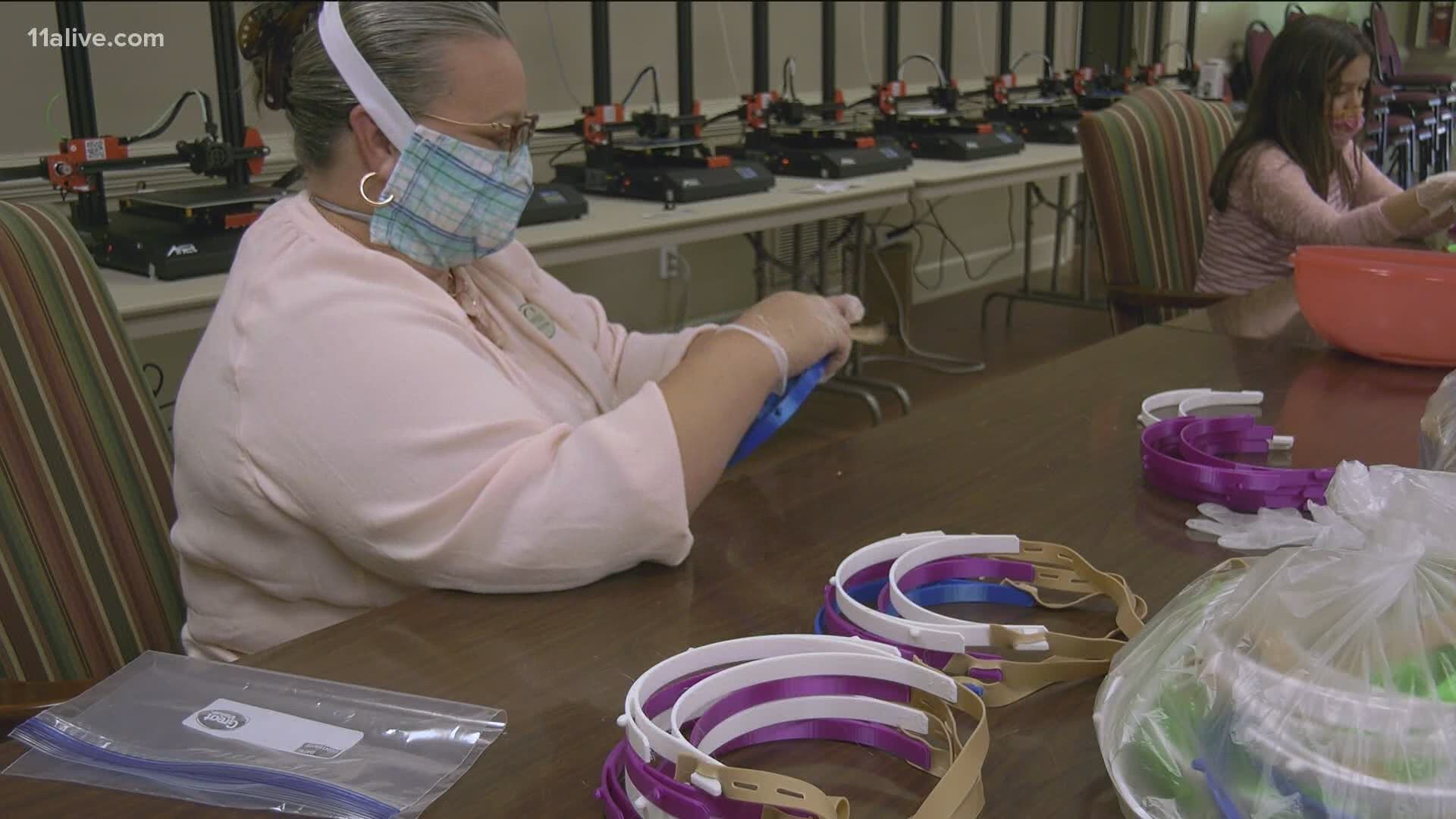 After receiving an urgent request for face shields, the Paulding County Chamber of Commerce mobilized volunteers and 3D printers to meet the challenge.