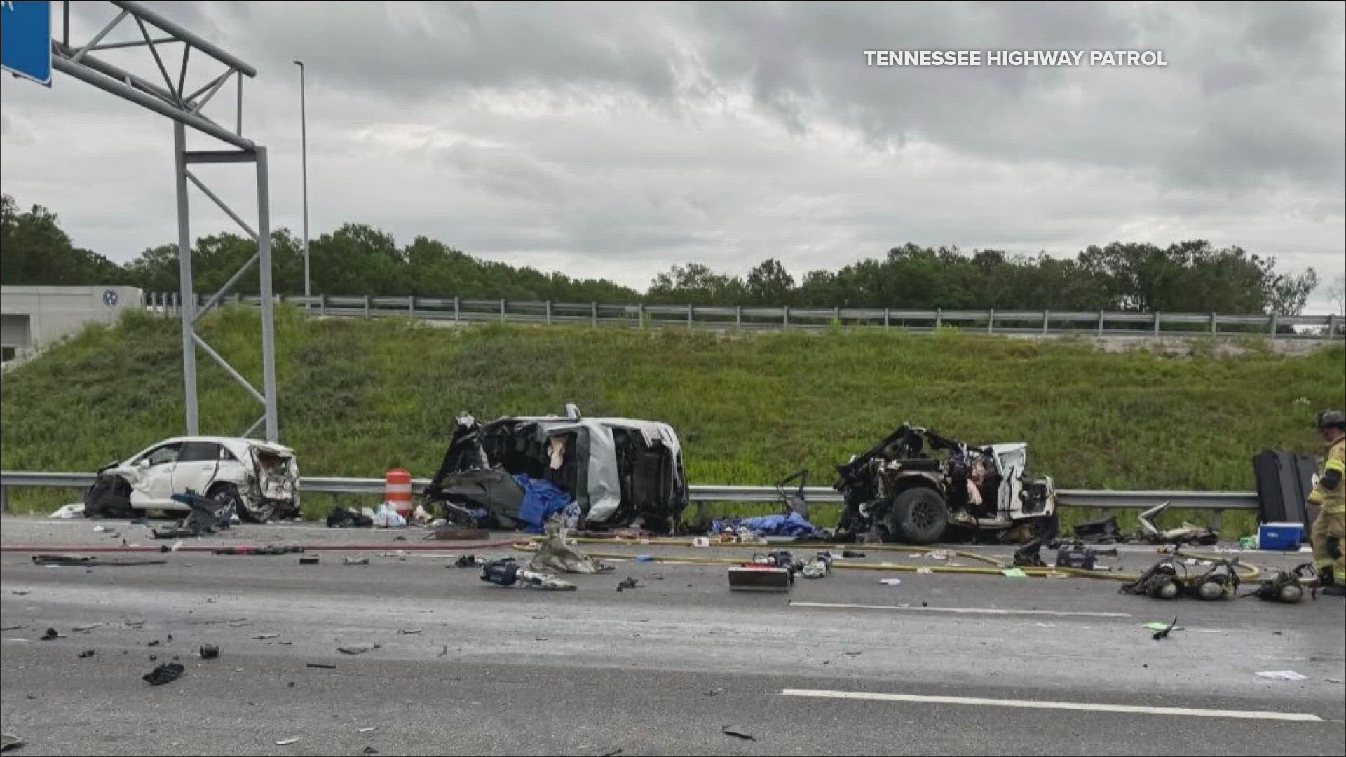 Officials say six cars and one tractor-trailer were involved in the crash, and there were multiple fatalities.