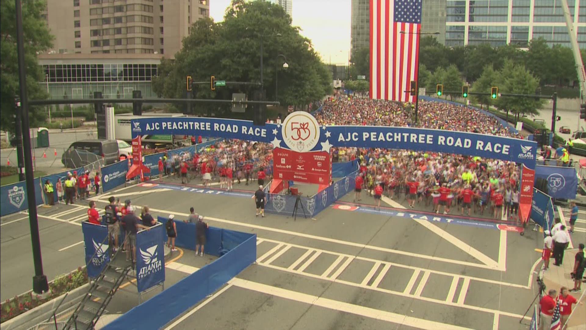 60,000 people ran in the 50th AJC Peachtree Road Race.