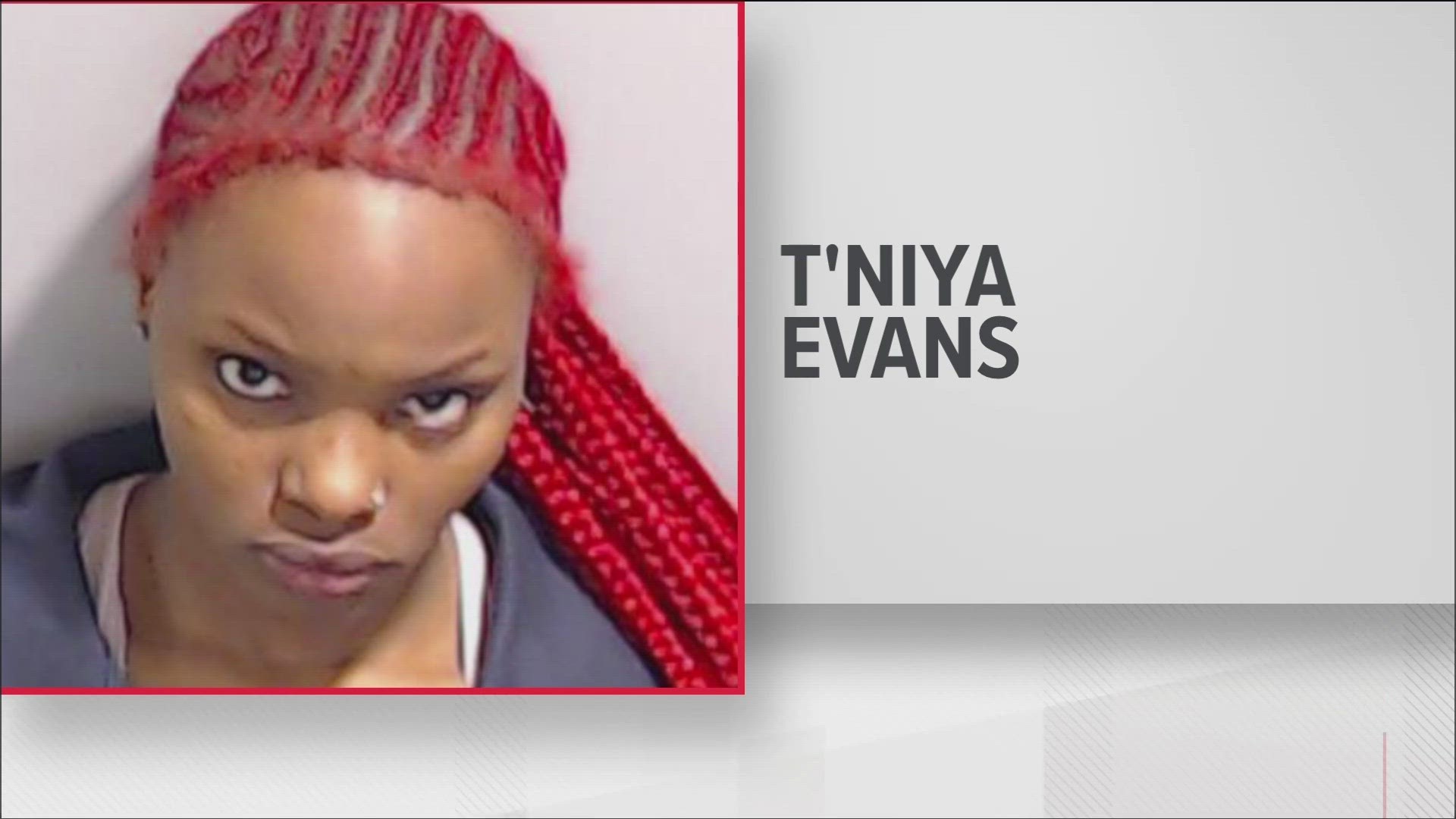 T'Niya Evans is being charged with murder, aggravated assault, possession of a firearm during the commission of a felony and theft by receiving stolen property.
