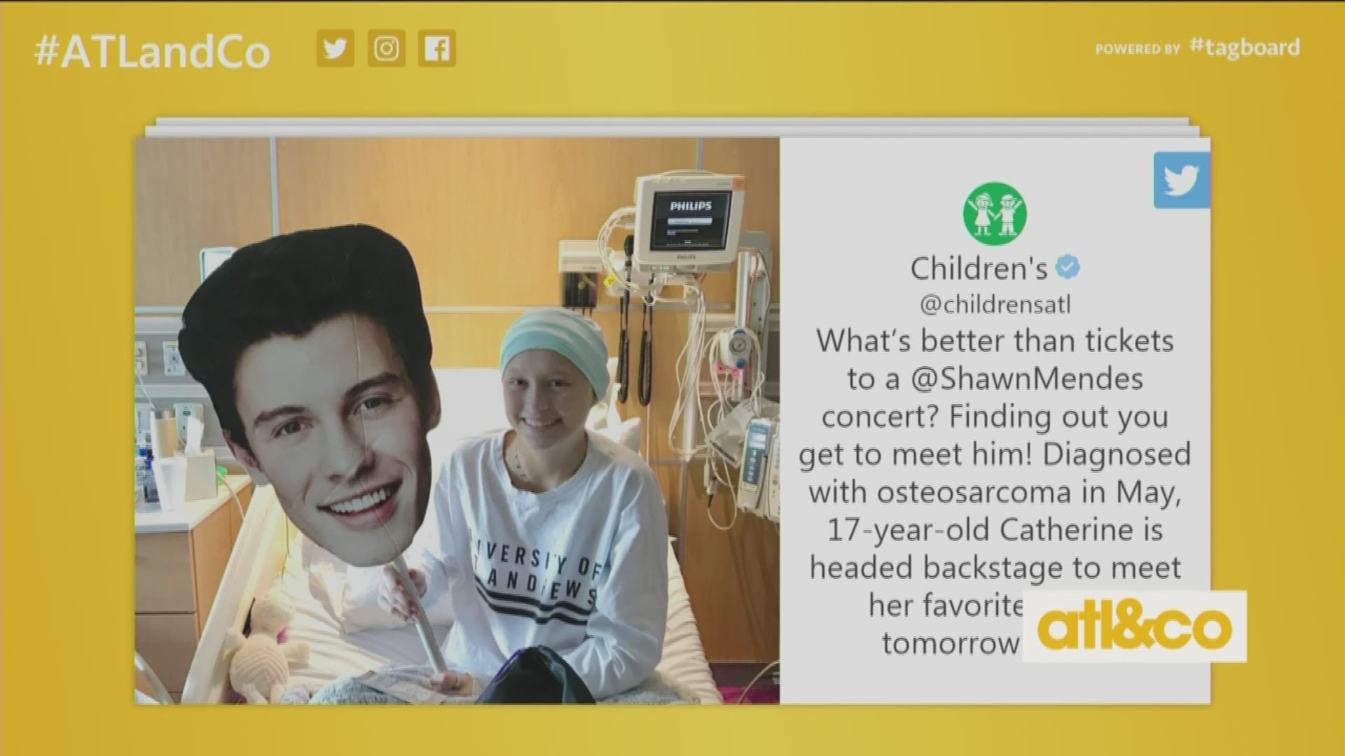 17-year-old Catherine at Children's Healthcare of Atlanta is meeting her idol Shawn Mendes tonight at State Farm Arena!
