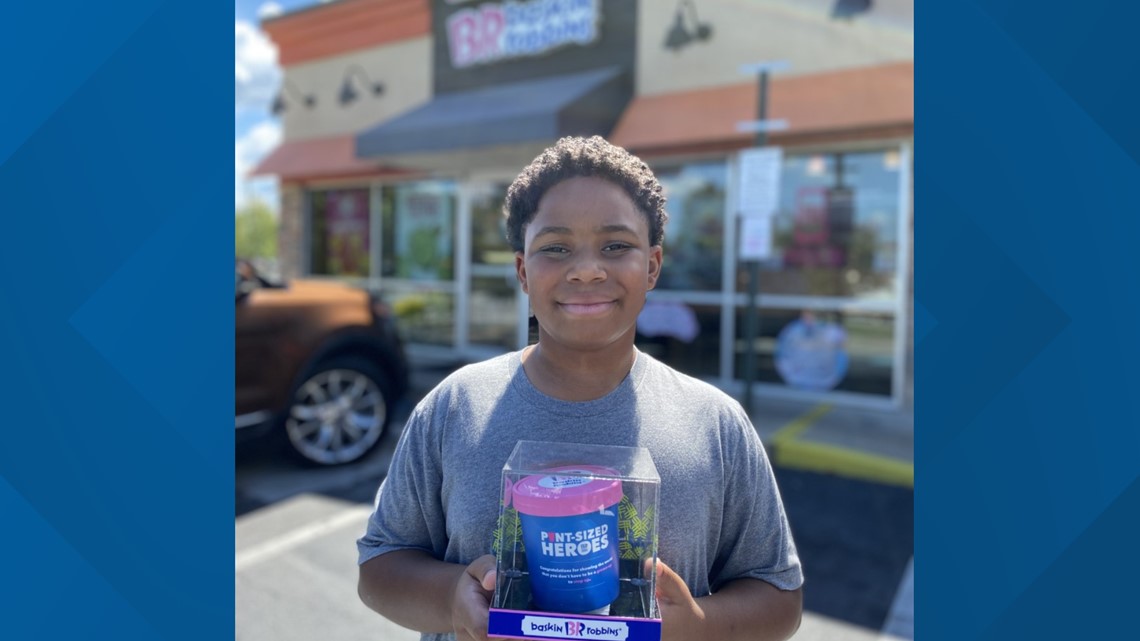CJ Matthews was the first youth in the metro Atlanta area honored as a Baskin-Robbins 'Pint-Sized Hero'