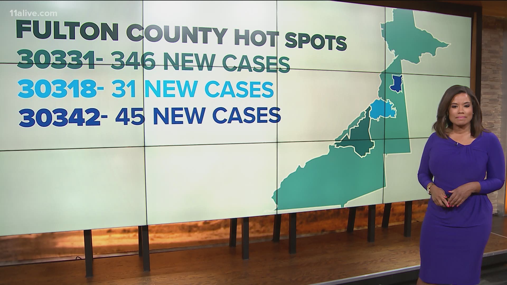 11Alive requested information by zip code from the Fulton County Board of Health to see where there are still an increase of cases within the City of Atlanta.