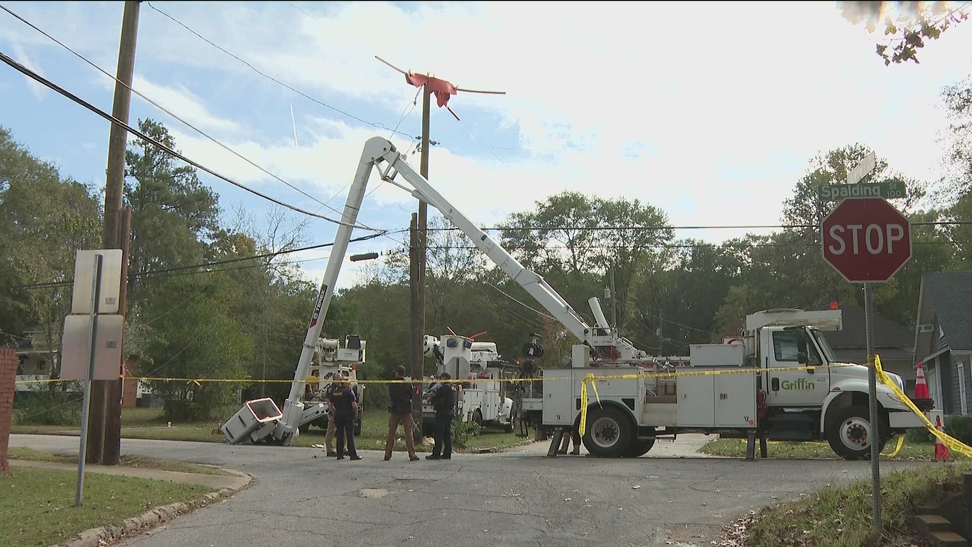 The city identified the lineman killed as Eric Weems.
