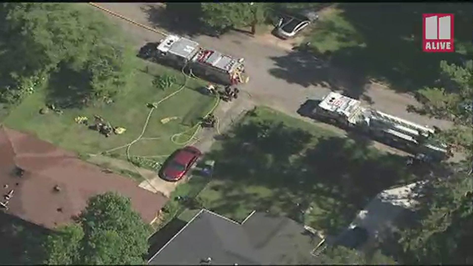 It happened in the 1900 block of Windsor Dr. SW. 11Alive SkyTracker flew over the scene.