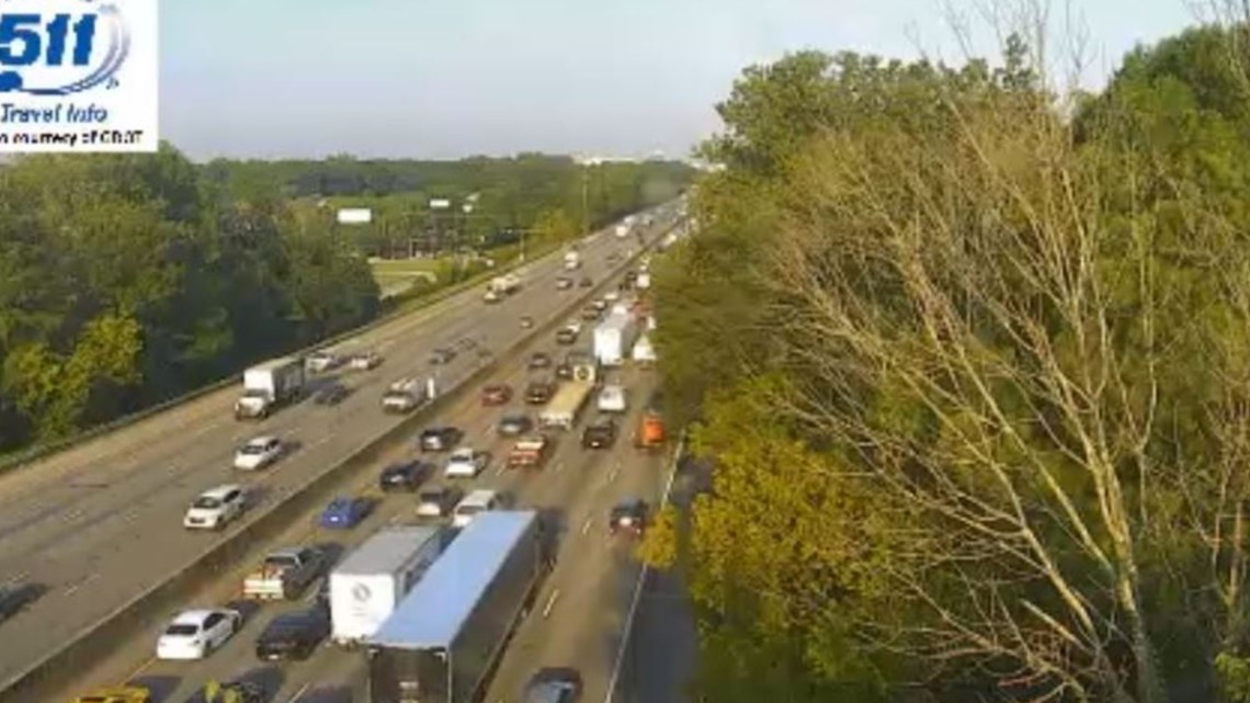 Atlanta traffic I285 wreck at Chamblee Dunwoody causes delays