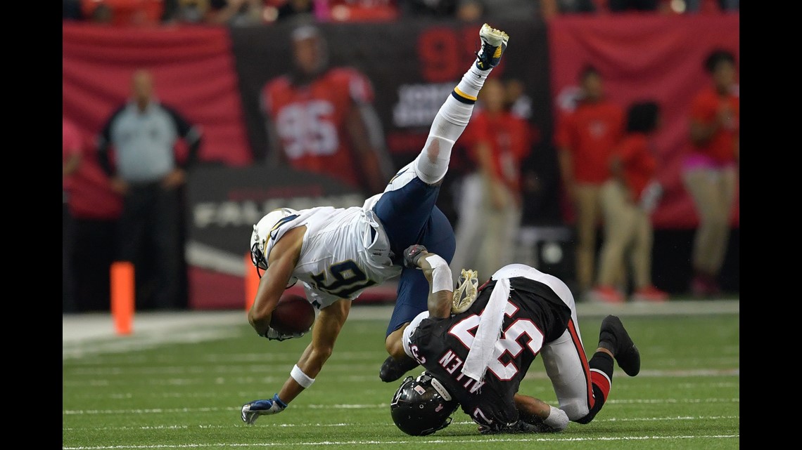 Chargers beat Falcons 33-30 in OT on Lambo's 42-yard FG