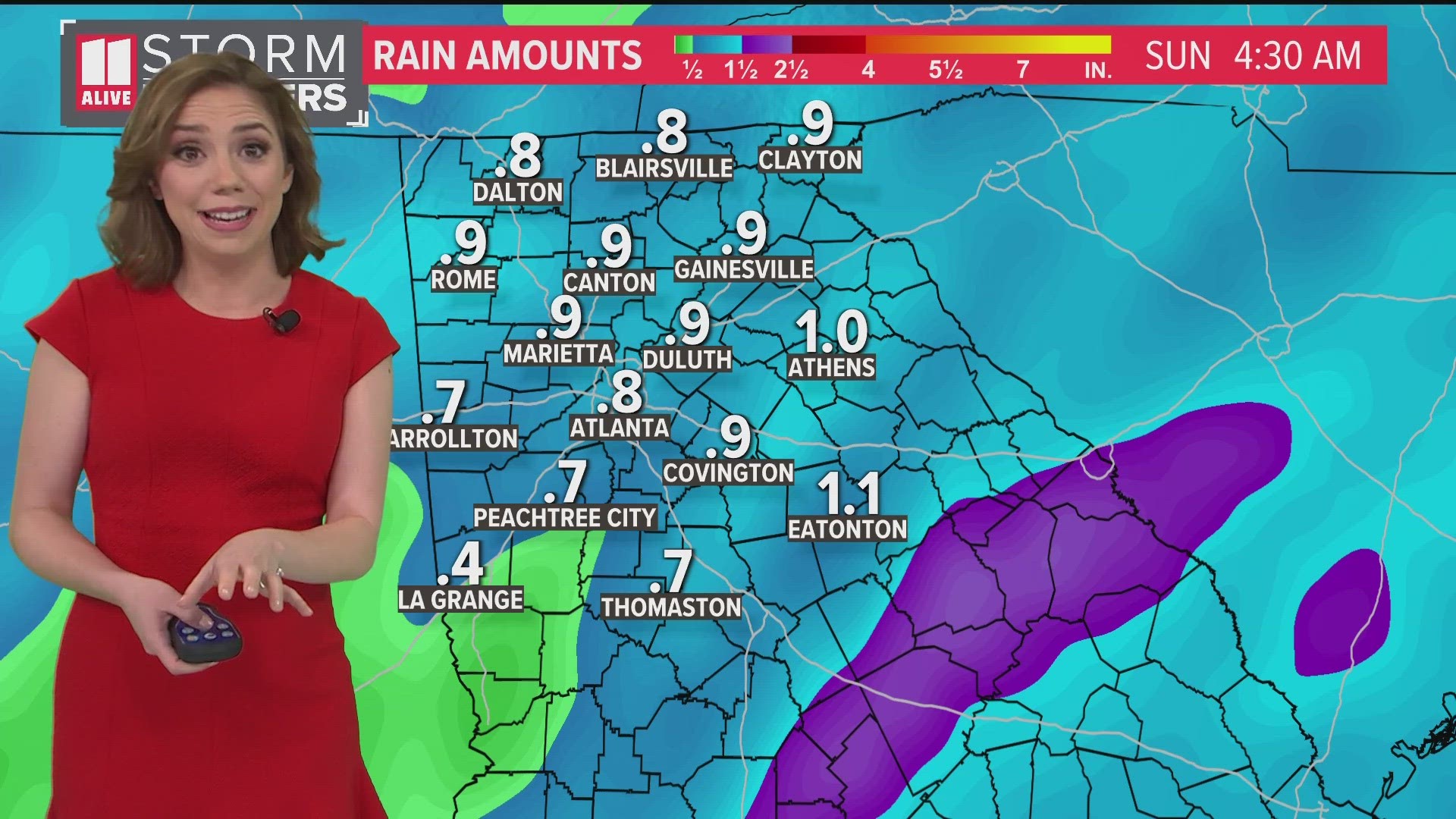 Atlanta weather storms Sunday power outages damage reports