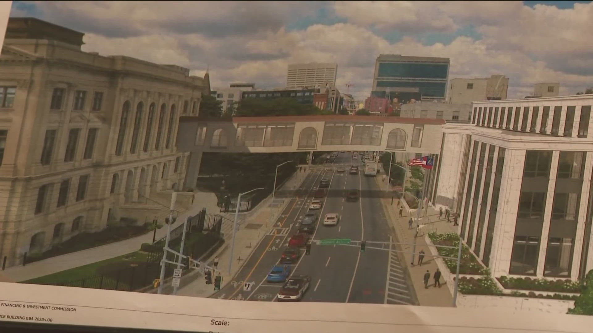 The pedestrian walkway would connect the Capitol to a new office building.