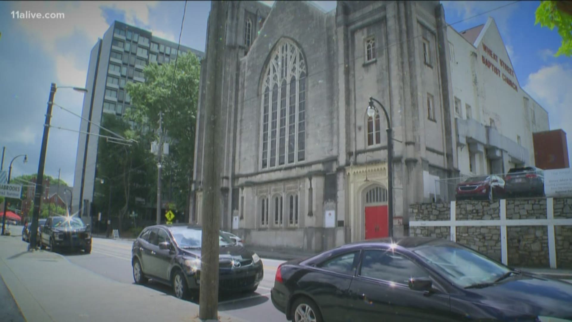 11Alive's Nick Sturidvant attended Sunday's service to see how restoration work is going at the historic church.