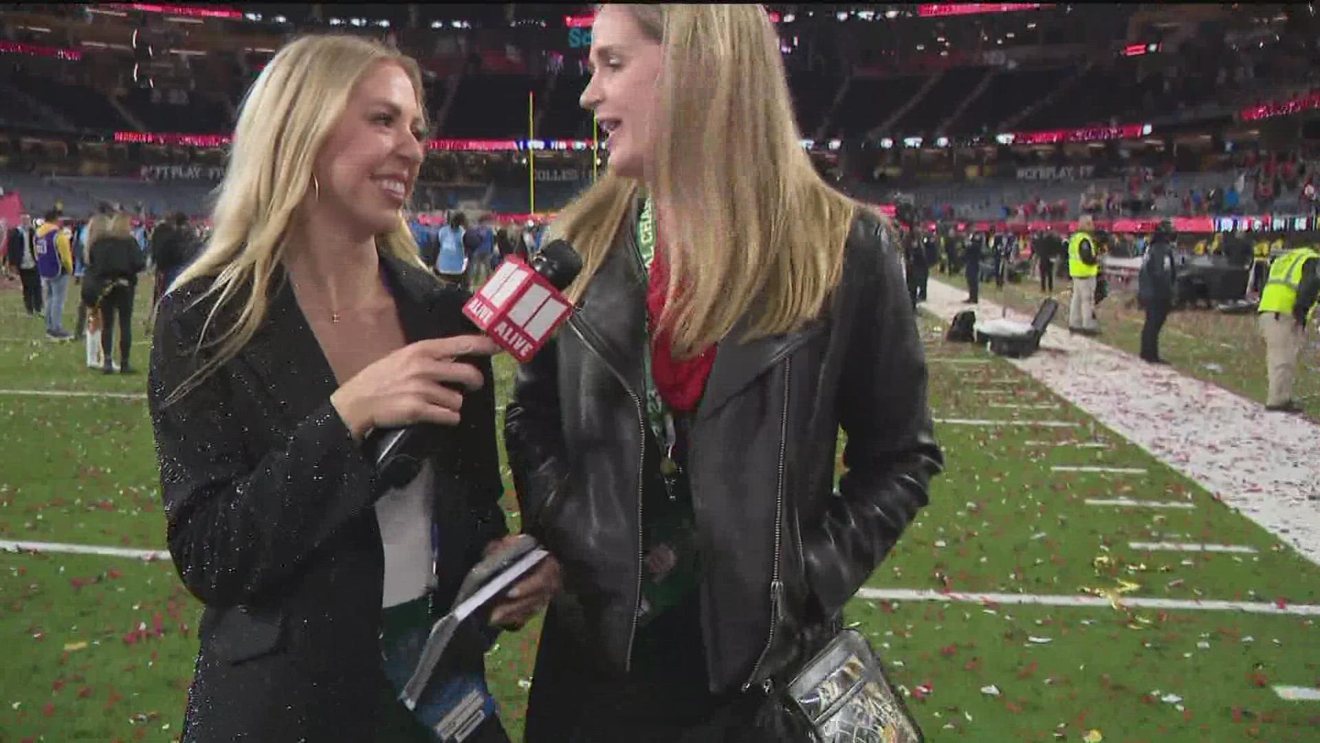 Mary Beth Lycett walked through the tunnel after their big win.