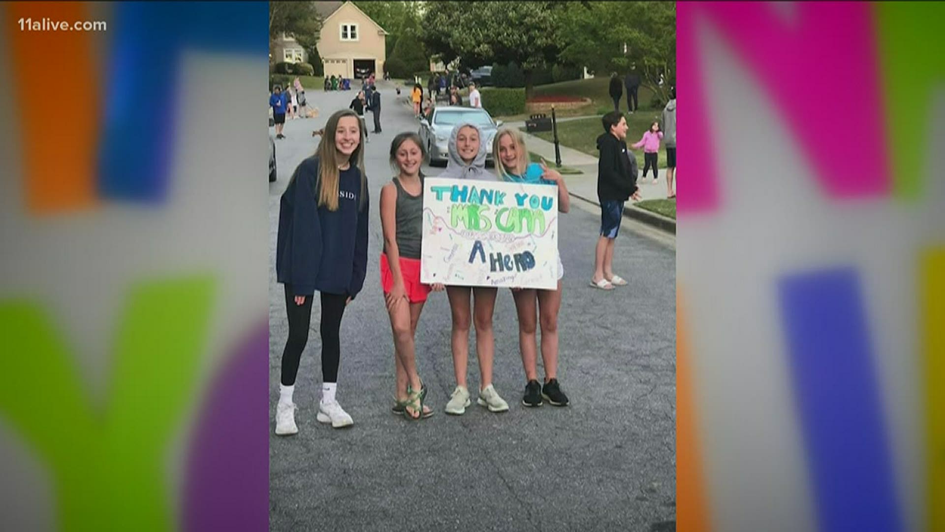 Dunwoody neighbors hold surprise parade for nurse Megan Cann