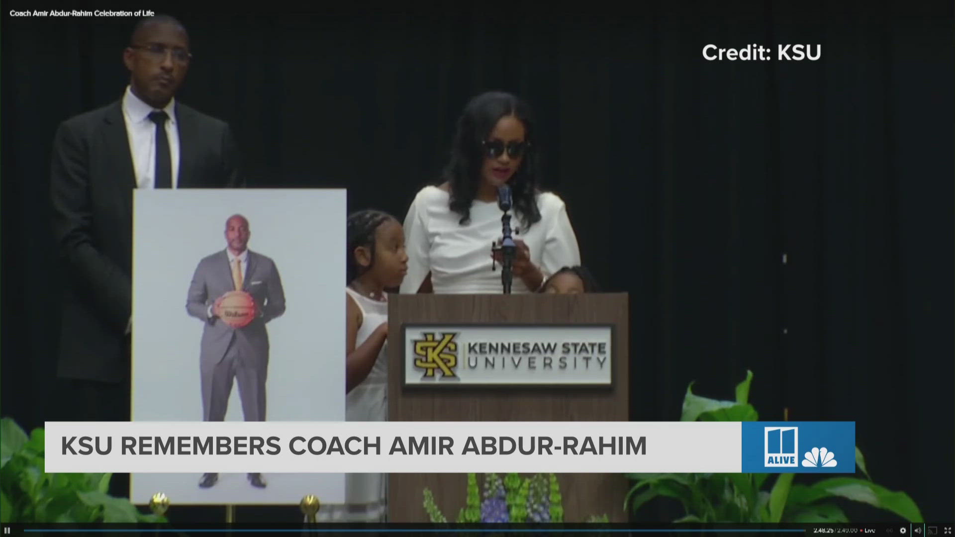 Amir Abdur-Rahim was the head coach at KSU before serving at the University of South Florida. His wife, Ari, thanked those who helped Amir throughout the years. 