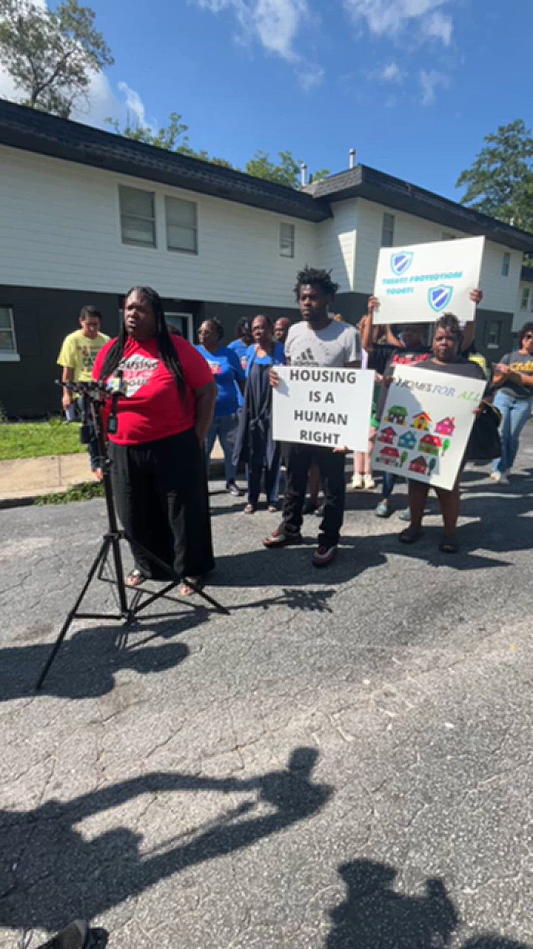 Tenants speak about the conditions at the Bolden Townhomes that involve mold, cutoff water, and neglect from the property owners.