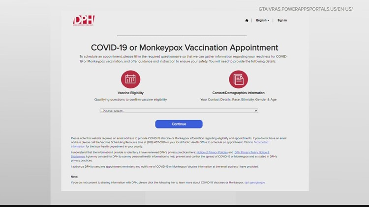 Georgia DPH launches monkeypox vaccine online scheduling tool