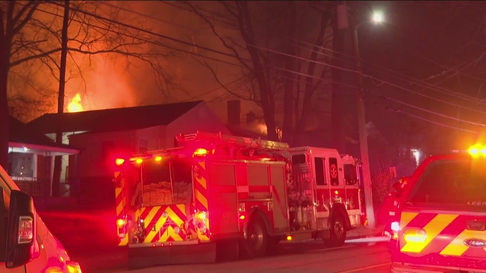 The Atlanta Police Department detained one person at the scene. The cause of the fire is under investigation, according to the Atlanta Fire Rescue Department.