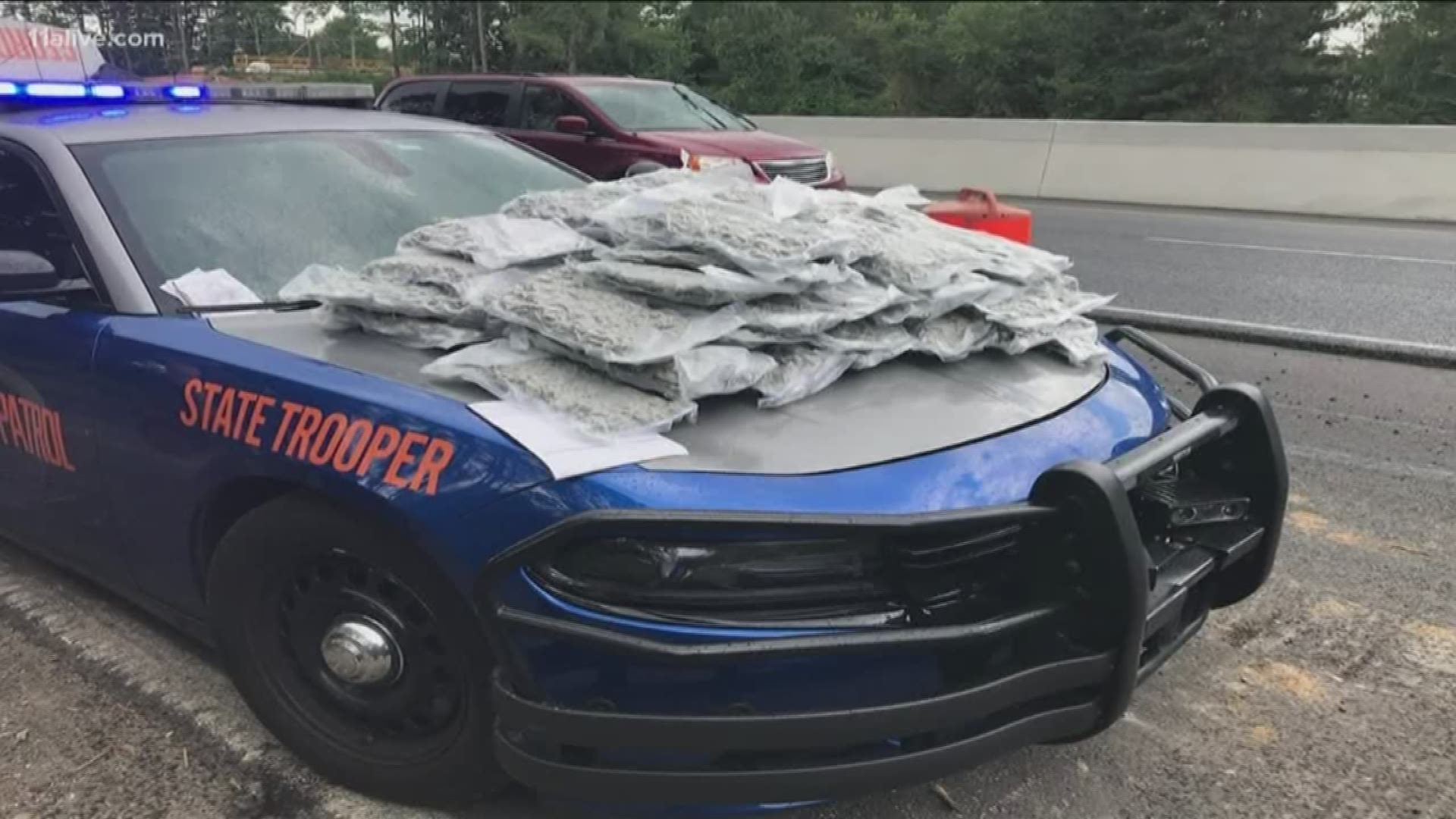 The drugs were found in a traffic stop.