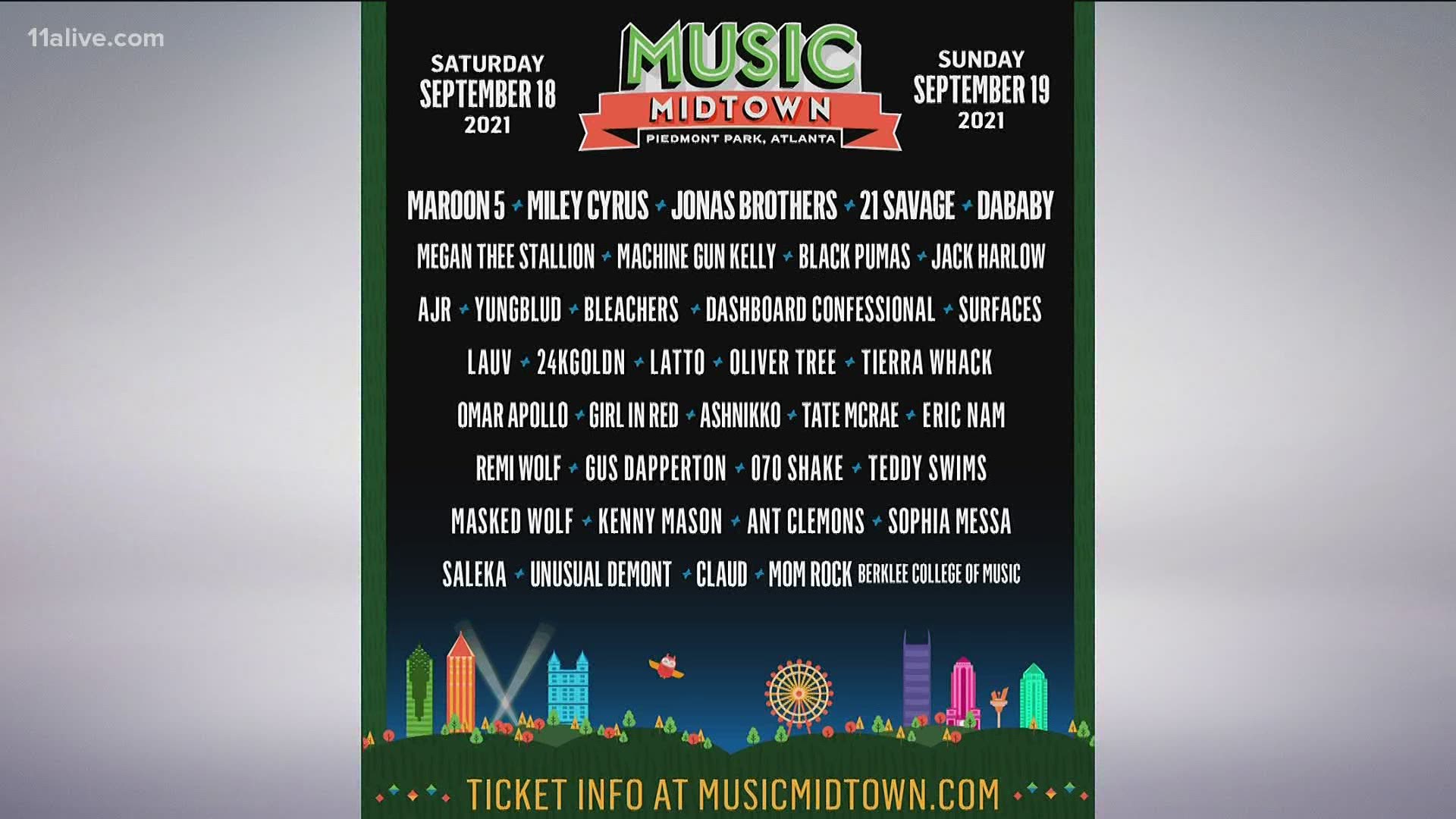 Music Midtown 2021 lineup, dates | 11alive.com