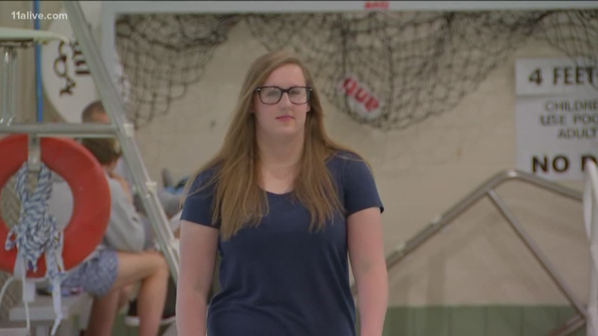 Aspen Shelton, 17, is legally blind. But in the water, she feels no restrictions.