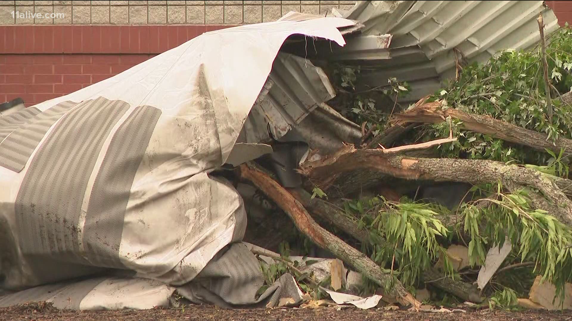 The National Weather Service is surveying the damage left behind from Monday's storms
