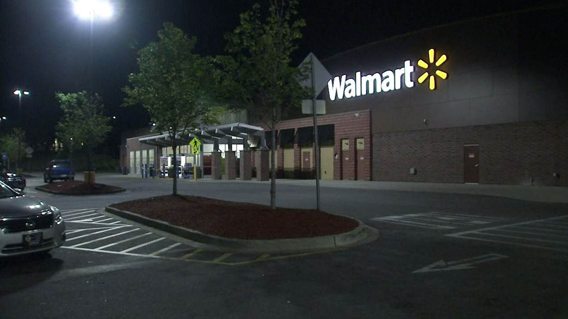 walmart store front at night
