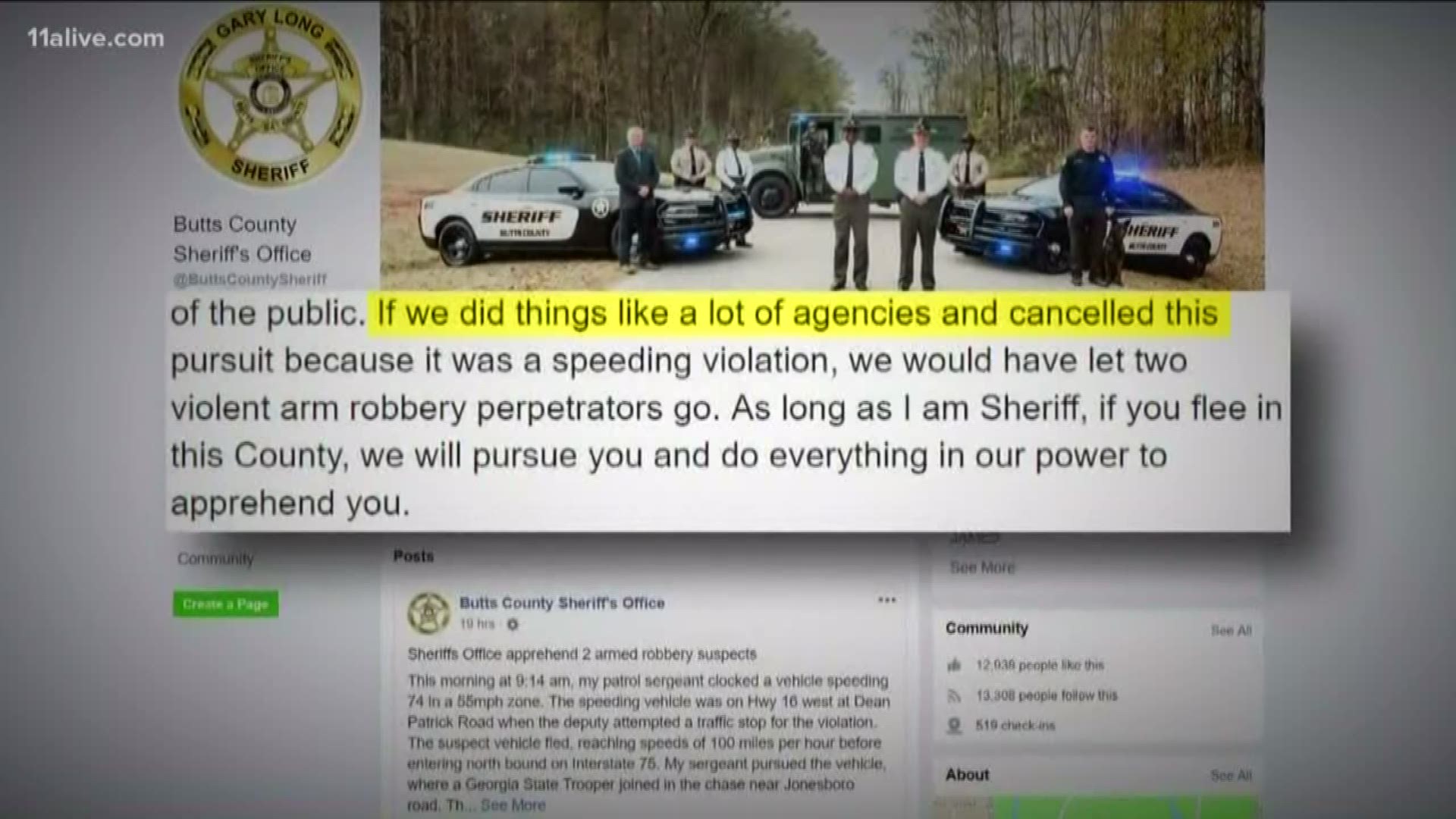 A Butts County Sheriff said he will always chase anyone that flees from one of their officers.