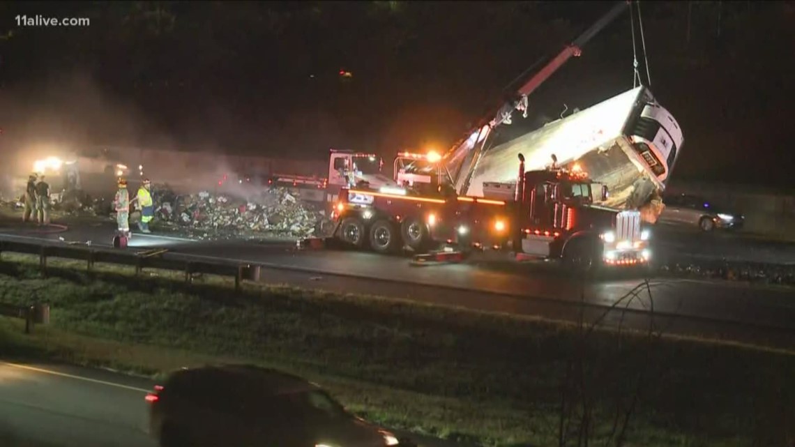 Atlanta truck fire shuts down I-285 WB south of airport | 11alive.com