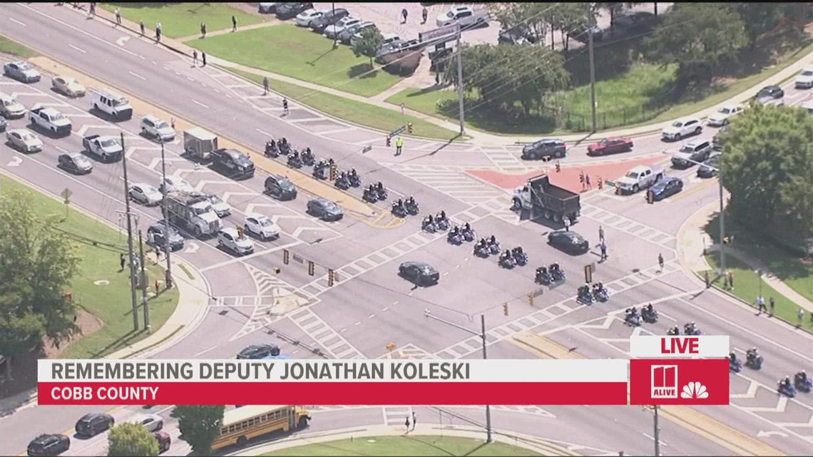 Community gathers to pay respects for Deputy Jonathan Koleski during ...