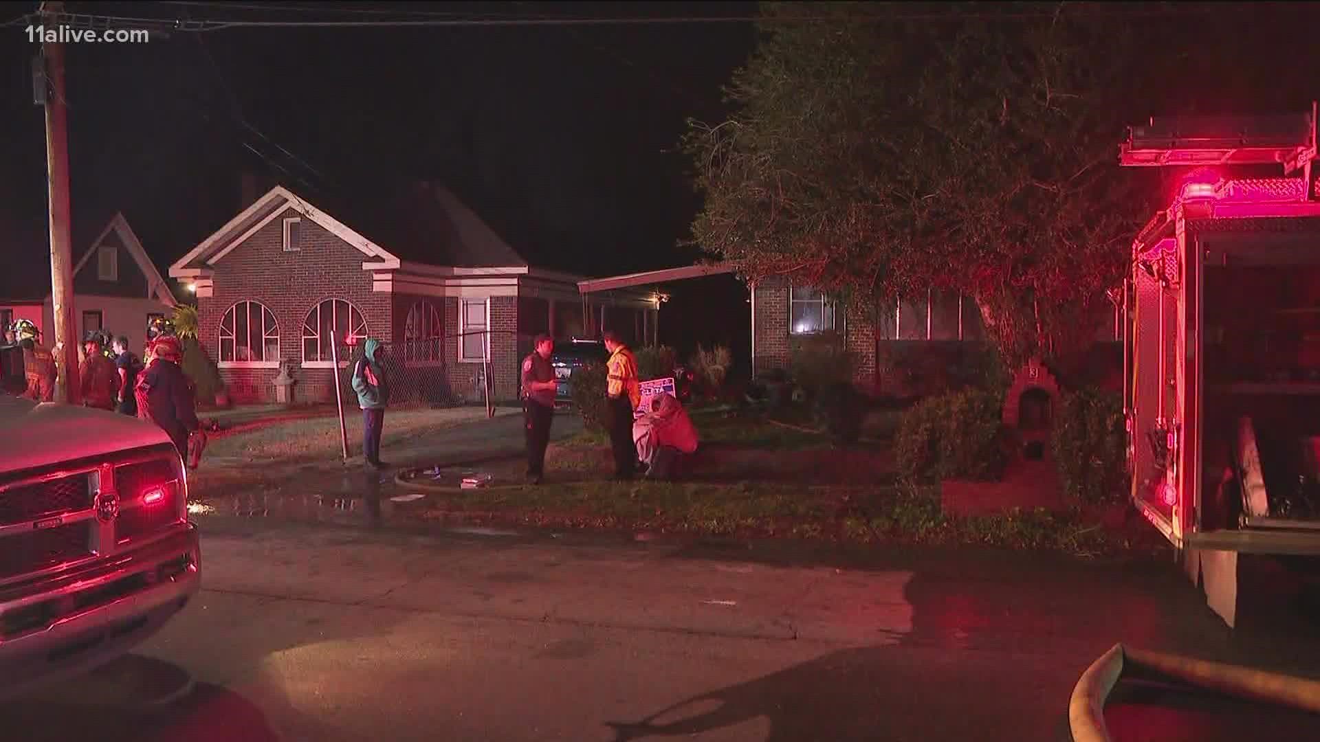 Fire crews responded to the fire at a house at the 700-block of Bernice St. SW Monday night.