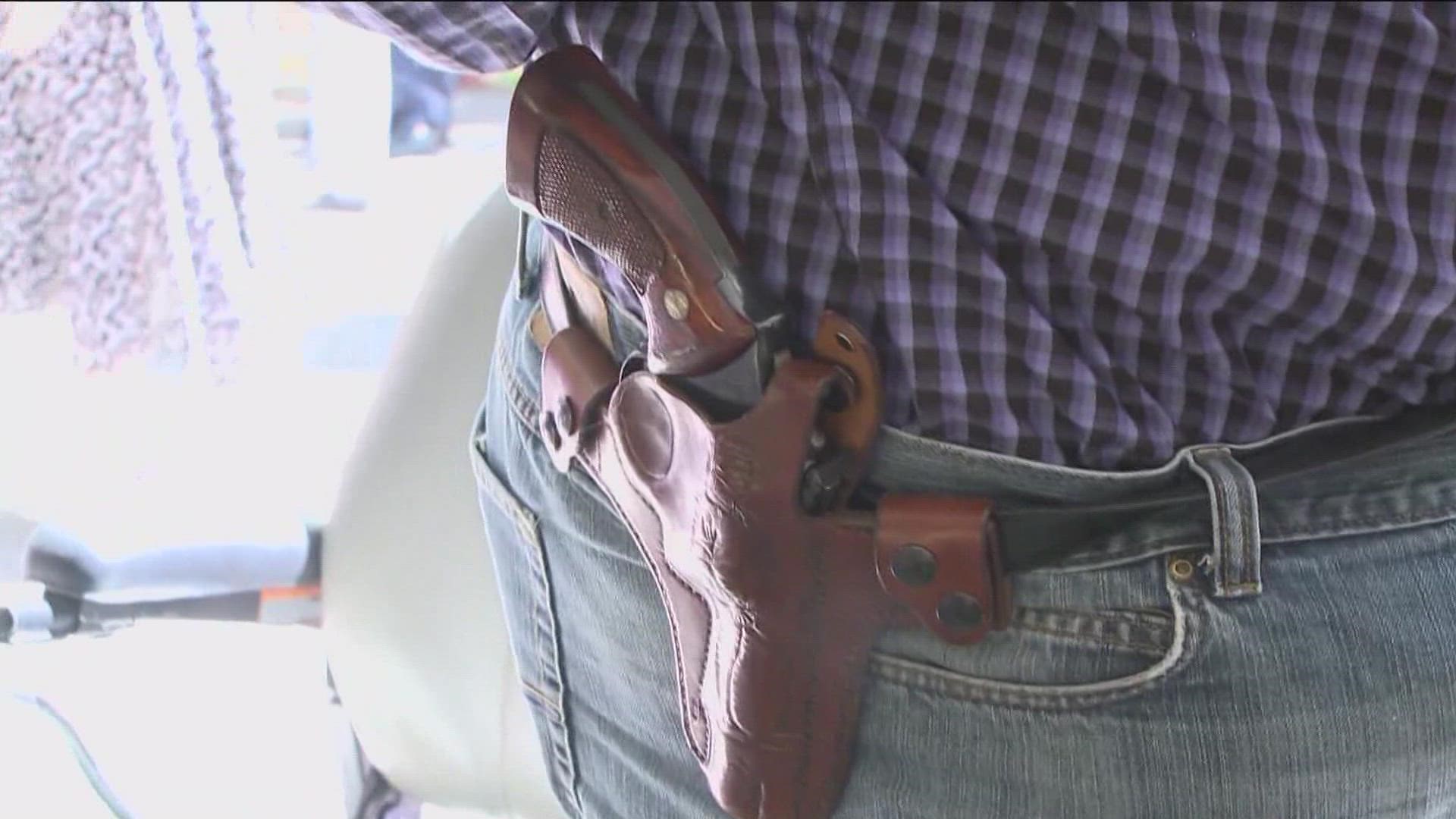 Georgia's concealed carry law recently expanded earlier this year and shoppers are out in abundance due to lower COVID numbers.