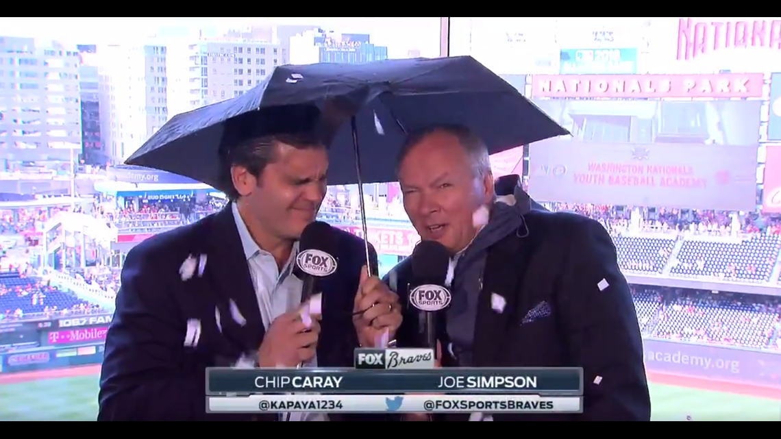 Braves announcers do hysterical bit to make fun of 'NoRain Delay