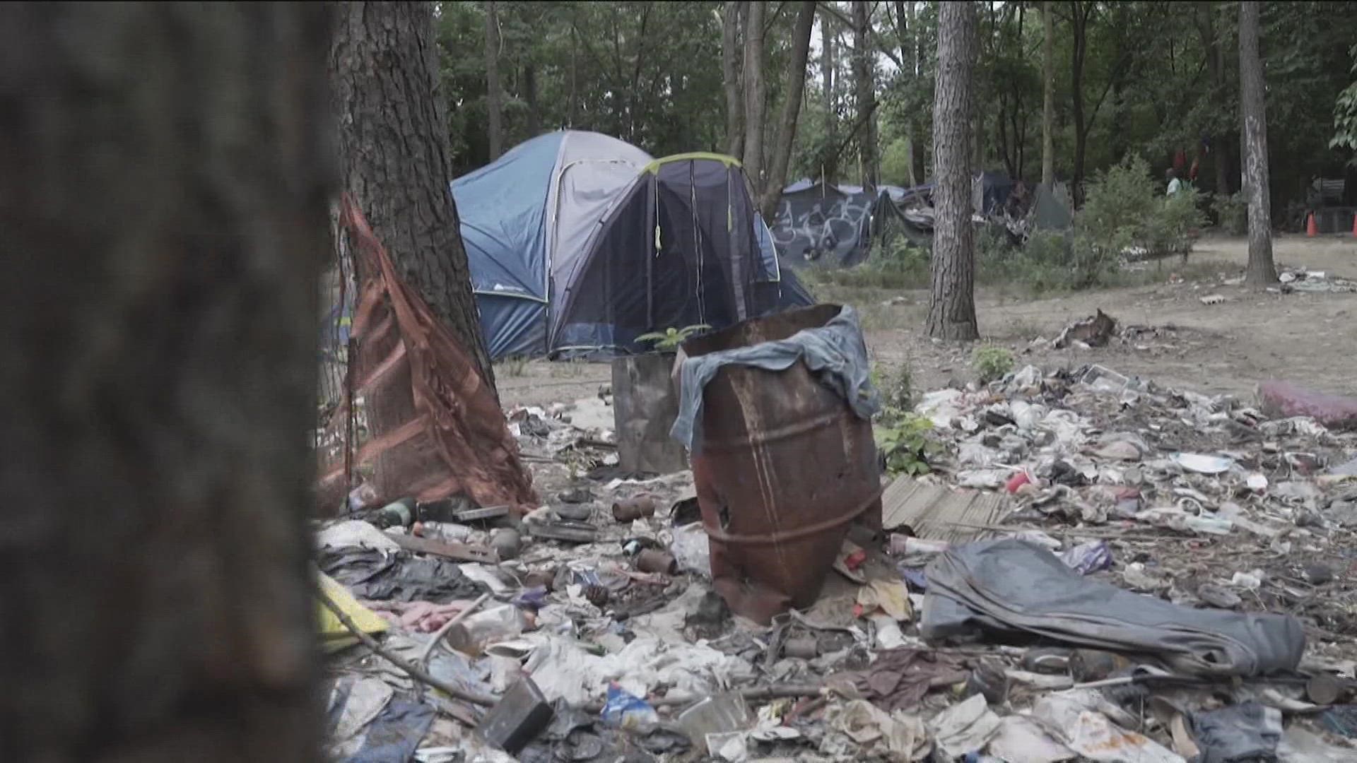 As many as 100 people had been living at the encampment near the GA 400 but there have been some safety concerns with a big fire breaking out two weeks ago.