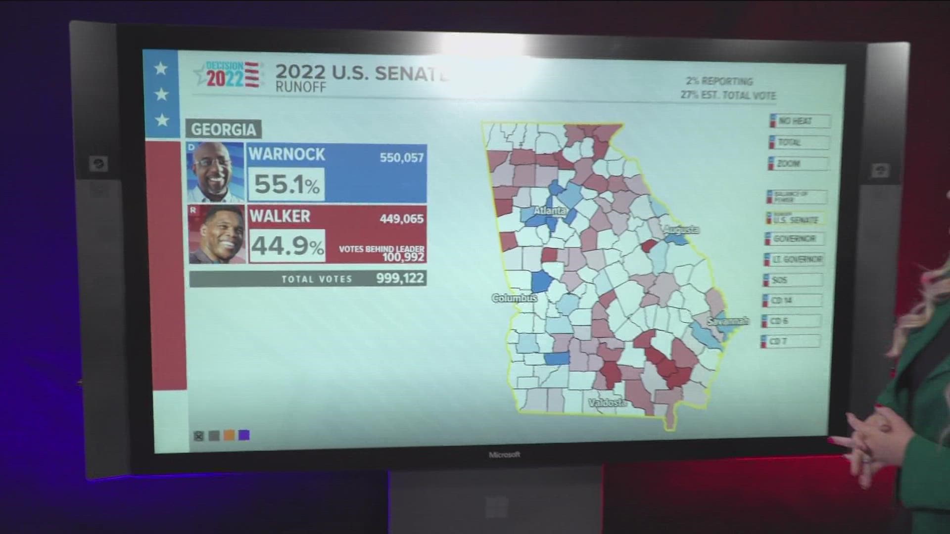 Senate runoff election results Countybycounty breakdown