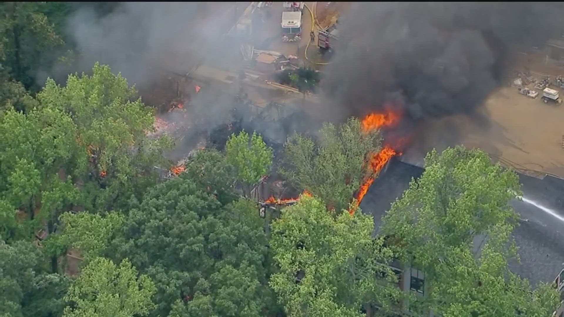 Crews were spotted at an apartment complex along Northwest Drive NW