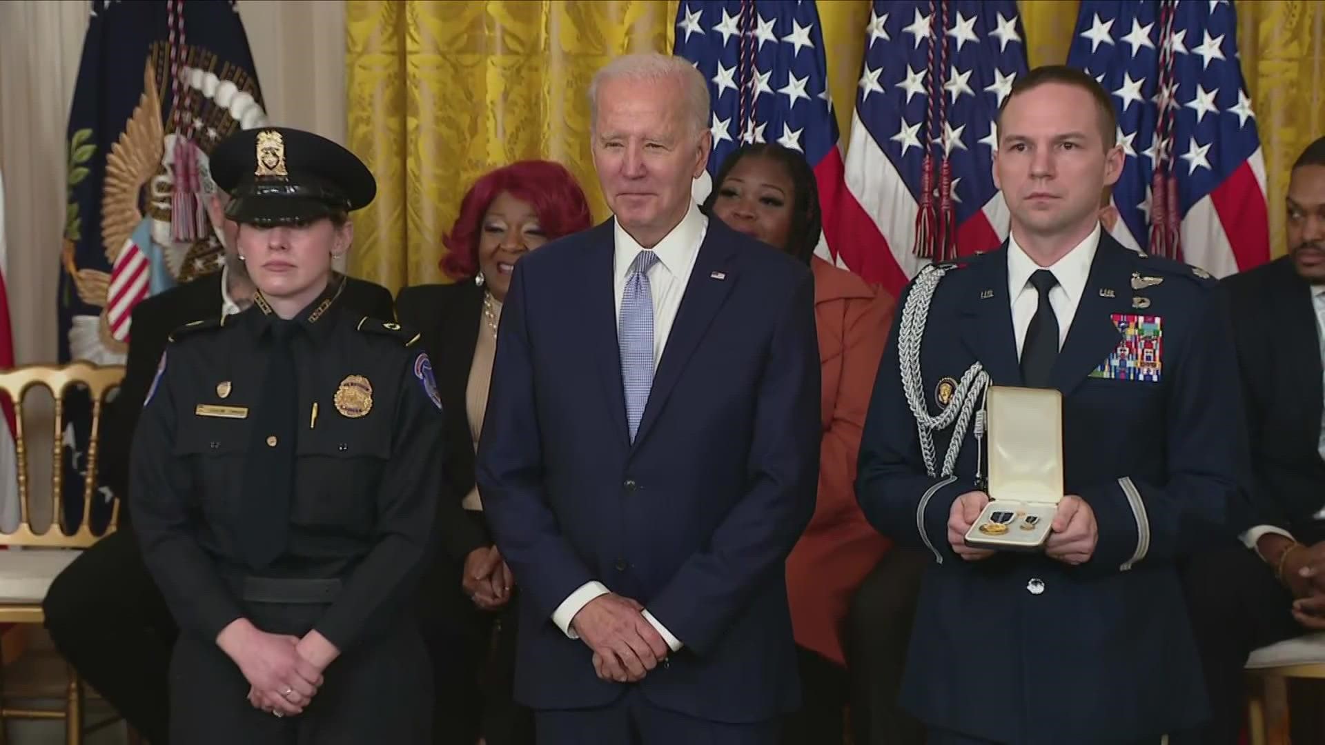 U.S. Capitol Police Officer Caroline Edwards was hurt while trying to protect the sacred building.