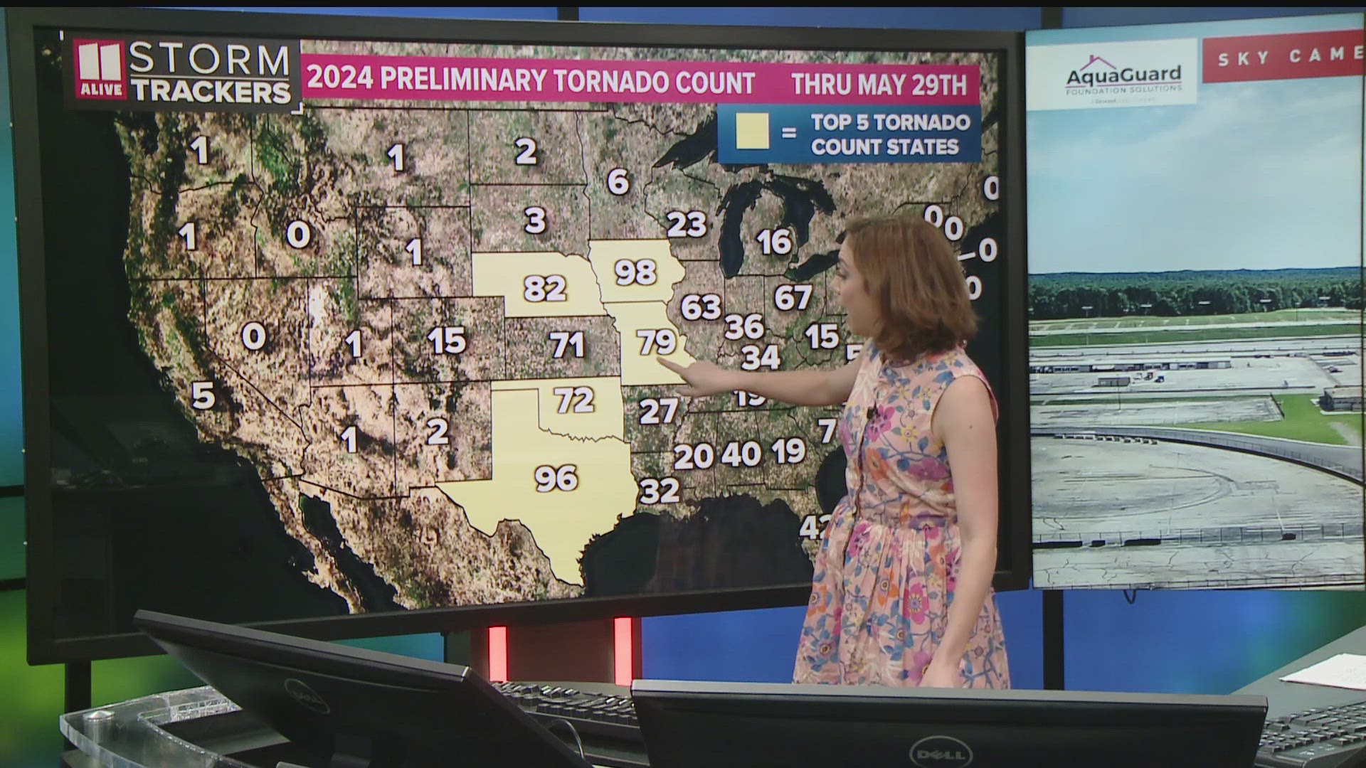 Georgia had another EF-1 tornado confirmed Monday in Coweta county, but our total number of tornadoes doesn't hit within the top 10