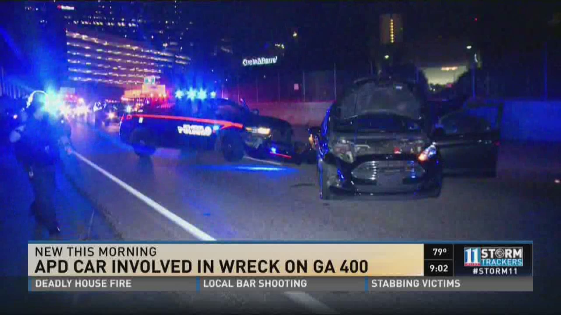 APD car involved in 2 car wreck on GA 400